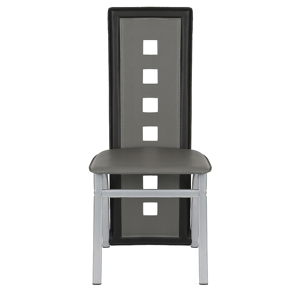 JEOBEST® Ensemble de 6 chaises, chaises de Salle à Manger Modernes, chaises à Dossier Haut avec siège en PU Gris/Noir