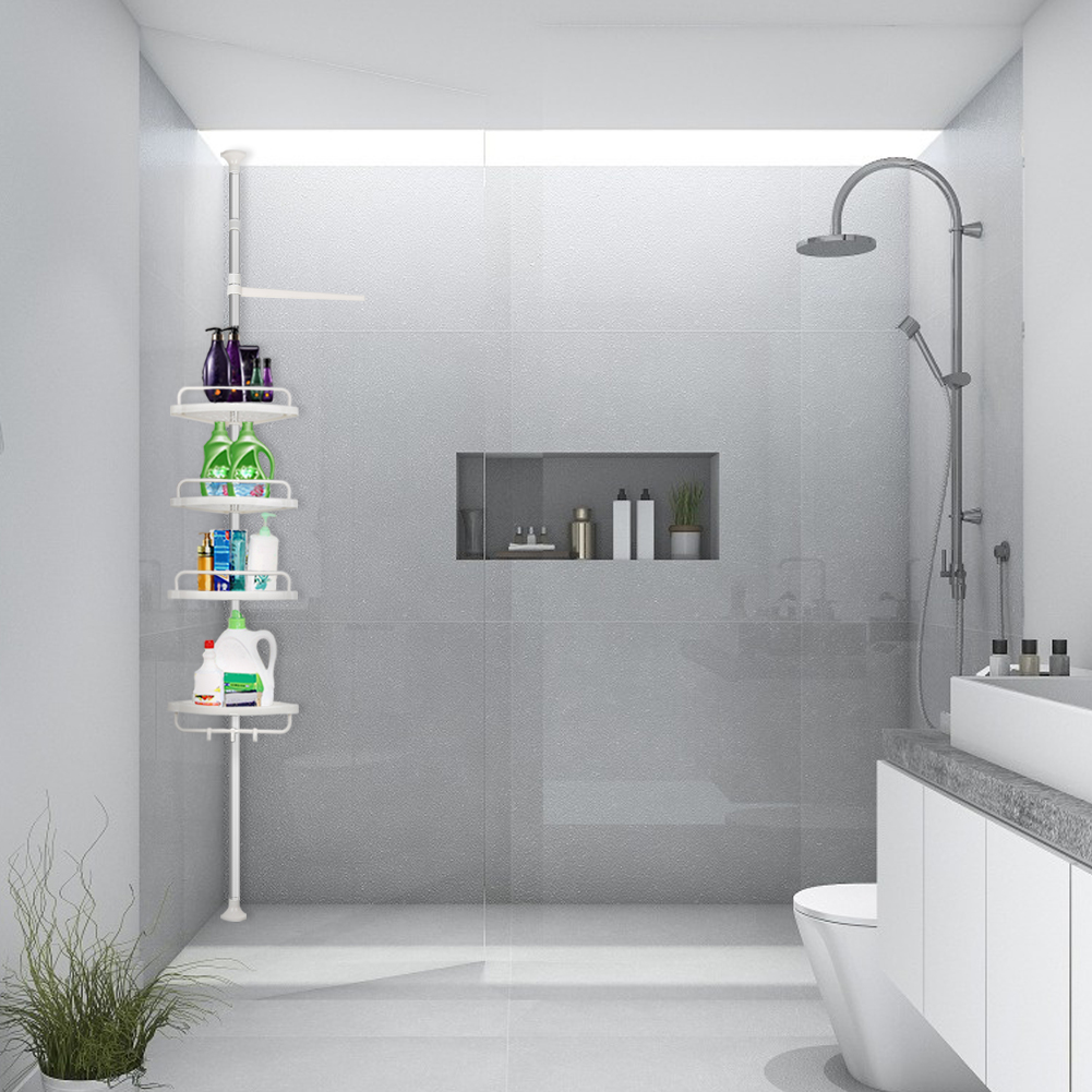 4 couches Etagère d´angle Salle de bain en acier inoxydable 254-304cm